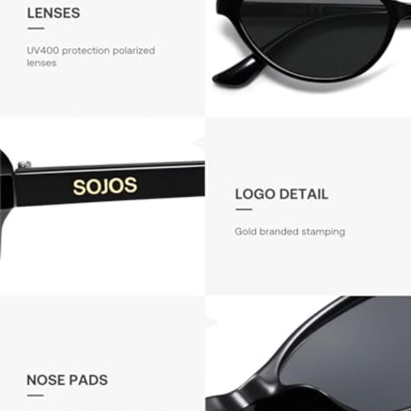Polarized Oval Sunglasses Lightweight Retro 90s Chic Sunnies